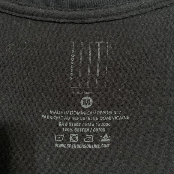 Spencers Four Eyes Nun Adult Medium Black Crewneck T-Shirt - Picture 3 of 5